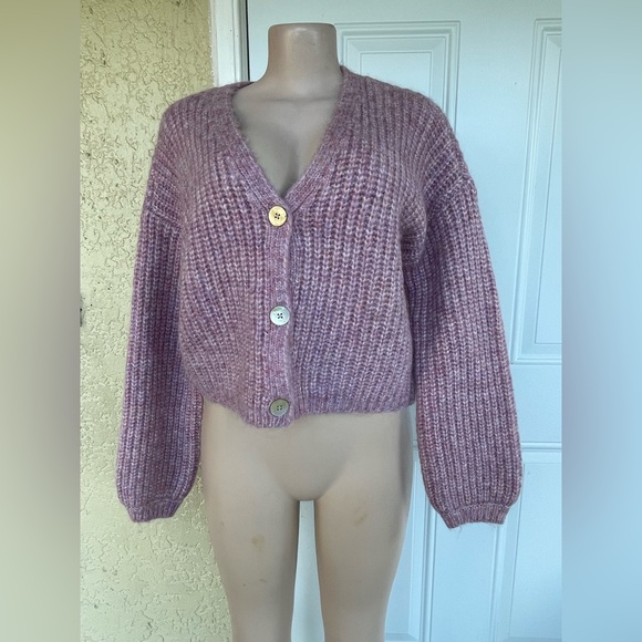 BB Dakota Lavender Button-Up Cardigan - Picture 2 of 8